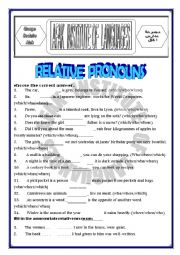 English Worksheet: grammar - relative pronouns