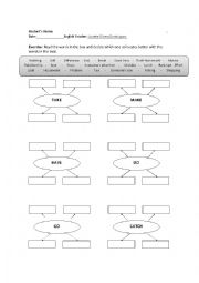 English Worksheet: Collocation words