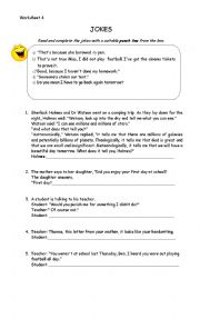 English Worksheet: Find the punch line