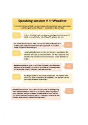 English Worksheet: Speaking session # 4 - Weather