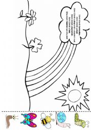 English Worksheet: Here comes a caterpillar