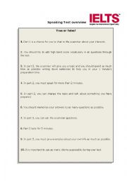 English Worksheet: IELTS Speaking quiz