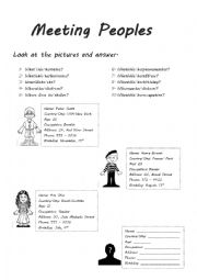 English Worksheet: Meeting People - Personal Information