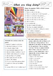 English Worksheet: What are they doing?