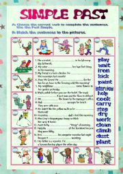 English Worksheet: SIMPLE PAST Regular Verbs