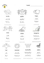 English Worksheet: animals