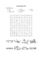 English Worksheet: Transport