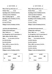 English Worksheet: Song - Beatles 