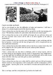 English Worksheet: I Have A Dream