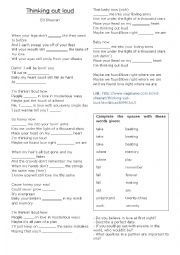 English Worksheet: Thinking out loud