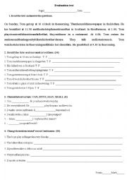 English Worksheet: A Grammar Evaluation regarding Present Simple and Progressive Tenses, Modals