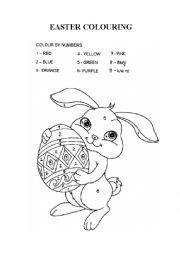 English Worksheet: EASTER COLOURING