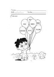 English Worksheet: Colours