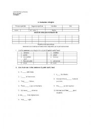 English Worksheet: Evaluation of To Be verb and use of pronouns