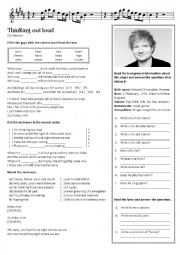 English Worksheet: Thinking out loud - Ed Sheeran