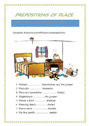 English Worksheet: Prepositions of place