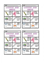 English Worksheet: Choose and write