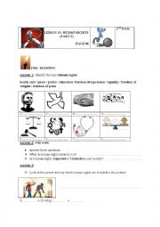 English Worksheet: human rights Frederick Douglass second form