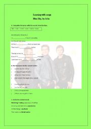 English Worksheet: Blue sky by A-ha