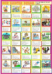 English Worksheet: Our Easter break: past simple regulars 2 for beginners