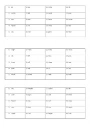 English Worksheet: Irregular Verbs Memory Game