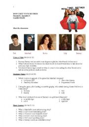 English Worksheet: How I Met Your Mother (s01e15) Game Night