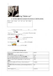 English Worksheet: Stolen car