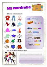 English Worksheet: My wardrobe