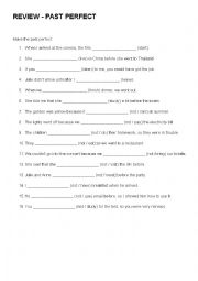 English Worksheet: Review - Past Perfect