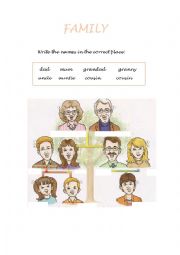 English Worksheet: family tree