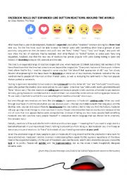 English Worksheet: FACEBOOK NEW REACTION BUTTONS