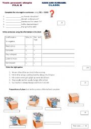 test: revision : present simple-frequency adverbs-prepositions of place