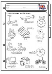 English Worksheet: Toys activities