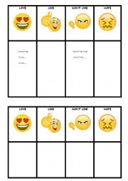 English Worksheet: Your likes and dislikes