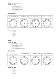 telling time tst