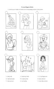 English Worksheet: Healthy Habits