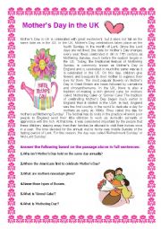 English Worksheet: Mothers Day in the UK