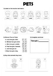 English Worksheet: Pets