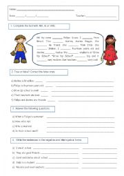 English Worksheet: Verb 