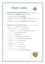 English Worksheet: present simple exercises