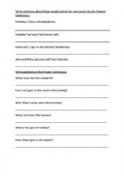 English Worksheet: Present continuous