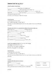 English Worksheet: Someone Like You (by Adele)