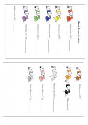 English Worksheet: colors