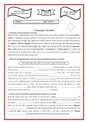 English Worksheet: Ordinary Test