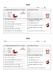 English Worksheet: Simple Present and Telling Time Quiz 