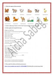 English Worksheet: Aniamls on the farm