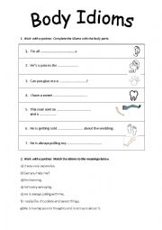 English Worksheet: Body Idioms