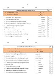 English Worksheet: vocabulary review test