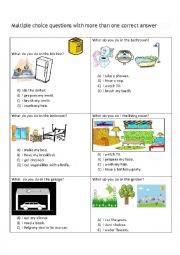 English Worksheet: What do you do at home? (Time filler)