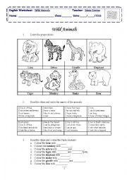 English Worksheet: Wild Animals